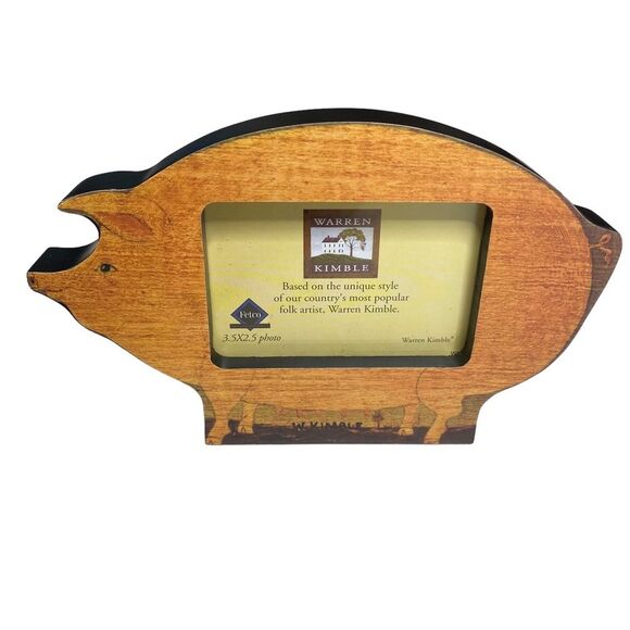 Warren Kimble Collection Folk Art Pig Photo Frame NIB - Picture 9 of 9